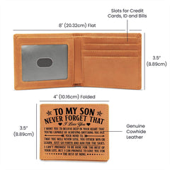 To My Son Skies (Black) – Leather Wallet