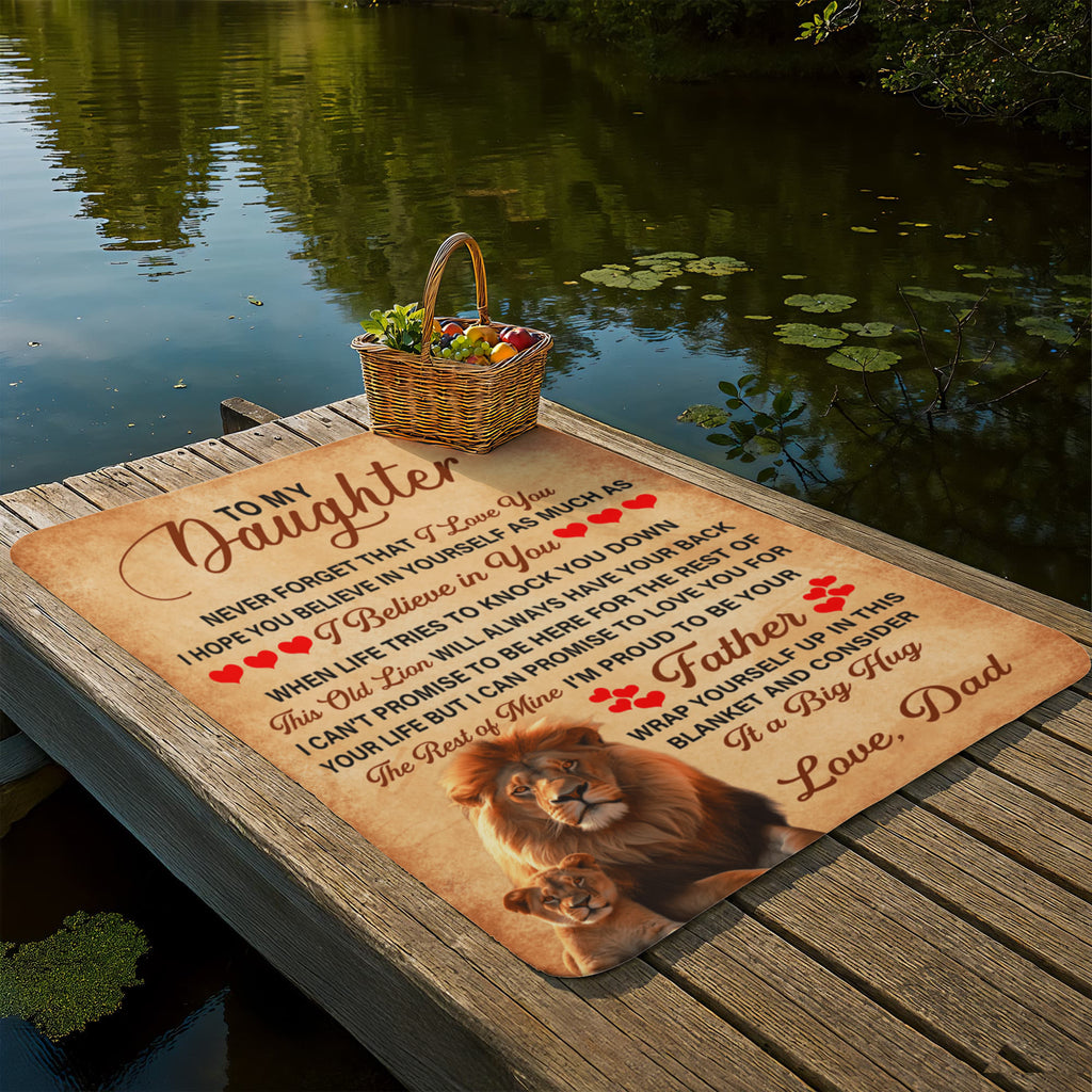 To My Daughter This Old Lion – Sherpa Fleece Blanket